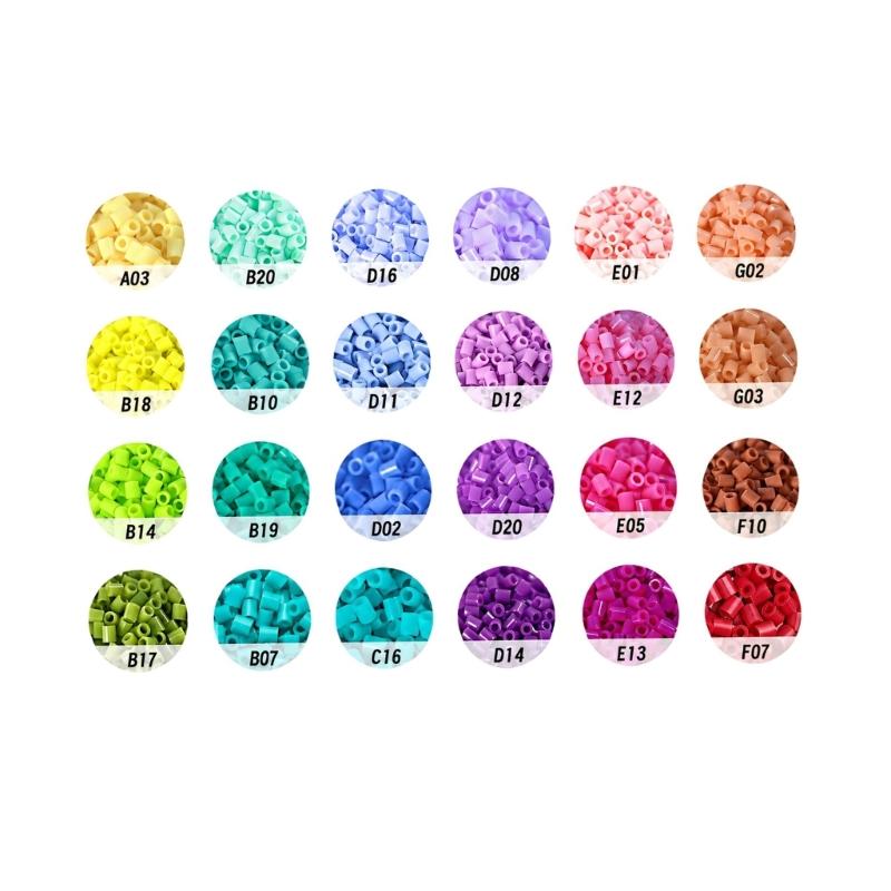 Plastic Melting Craft Pellets 24 Color 2.6mm Fuse Beadsfor Building Picture Art From References or Maker-Devised Arrangements