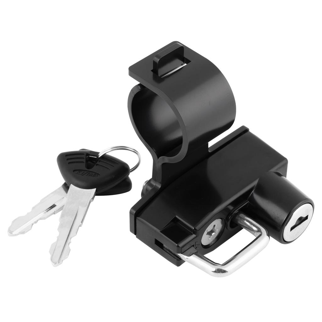 Kijima Motorcycle Parts Helmet Lock Holder, Steel, Anti-Theft, for Bonneville T100 (2016-), Street Twin, and Scrambler (2017-), Black, HTR-05006