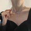 Korean version tide stacked butterfly necklace female niche design sense versatile personality Internet celebrity hip hop collarbone chain neck chain
