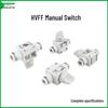 Quick Connector Air Hose Plug: One-Way Manual Flow Control Valve HVFF6/8/10/12 - Available in Blue, White, or Black.