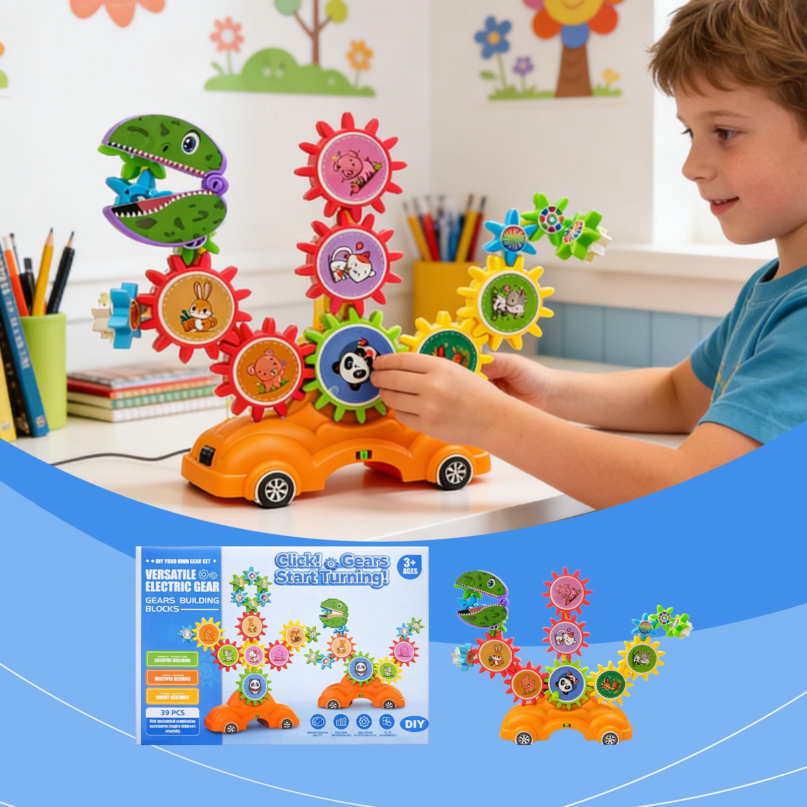 

Mechanical Toy Set, Creative Learning, Multi-functional Gear Combination Set, Children s Gift. one size білий