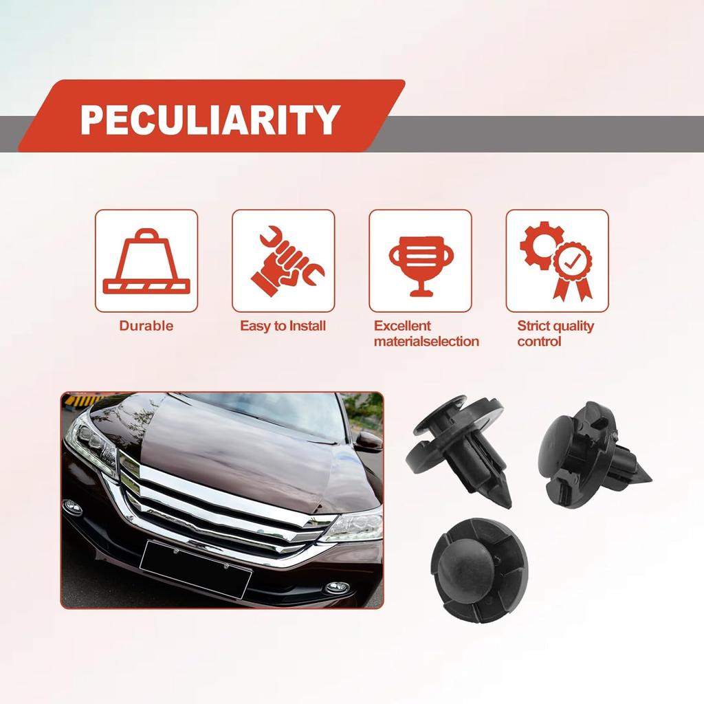 20Pcs Universal Fender Push Type Retainer Clips Compatible with Nissan Infiniti 01553-09321 Mitsubishi MR328954 Chrysler Dodge MR328954 Fender Liner
