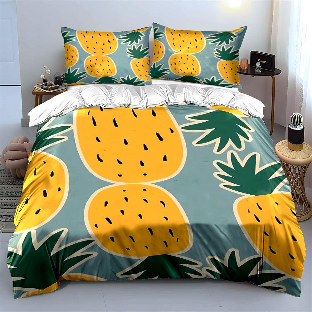 Pineapple Pattern Bedding Set Bedding Duvet Cover Set Duvet Cover Pillowcases (1 * Duvet Cover 2 * Pillowcases, without duvet insert)