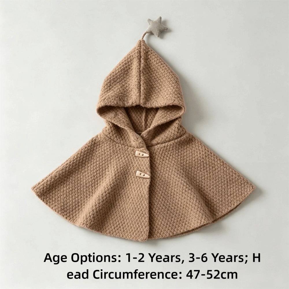 Windproof Kids Hooded Cloak Star Toddler Pullover New Hooded Cape Jacket for Toddlers