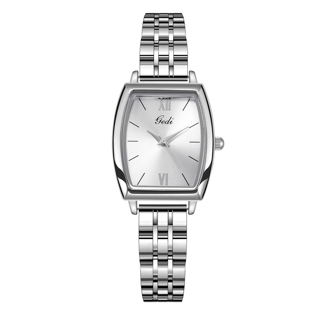 Simple Retro Wine Barrel-Shaped Women'S Watch Niche High-End Stainless Steel Watch Quartz Women'S Watch