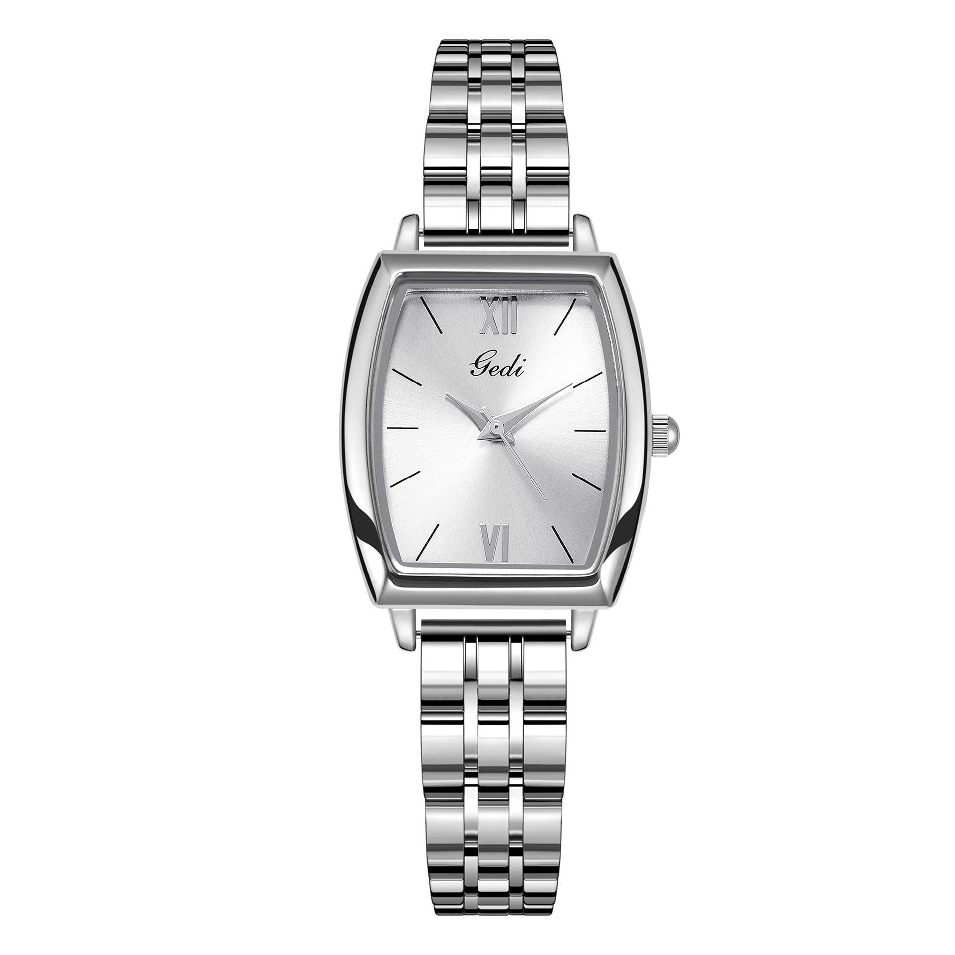 

Simple Retro Wine Barrel-Shaped Women S Watch Niche High-End Stainless Steel Watch Quartz Women S Watch серебряный