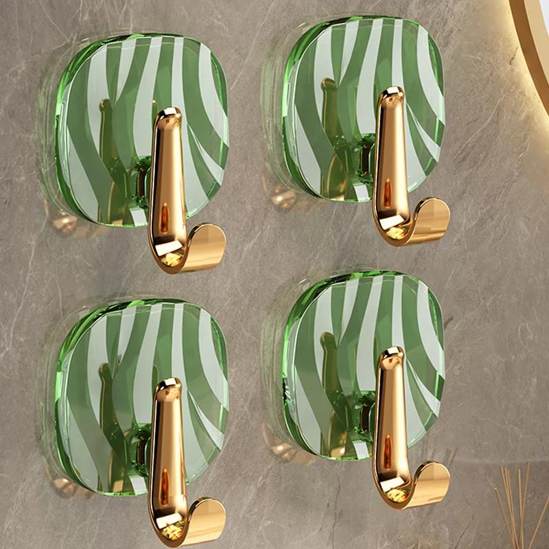 4 Stück Acrylhaken Stanzfrei Selbstklebend Badezimmerhaken Wandmontiert Handtuchhalter Mantel Schlüssel Hängehaken Heimdekor Halter