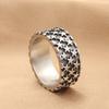 1pc Men's Titanium 316L Stainless Steel Five-Pointed Star Ring - Retro Punk Style 316L Stainless Steel Black Starry Sky Design, Durable Comfort Fit fo