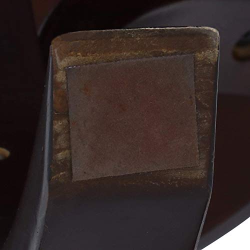 Fuji Boeki Side Table/Nightstand, Round, 40cm Wide X 40cm Deep X 54cm High, Dark Brown, Natural Wood, Assembly Required, 77662