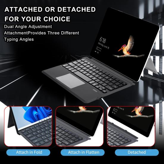 Tablet Keyboard & Black Wireless Bluetooth-compatible Protective Case Keyboard with Colorful Backlight Plastic