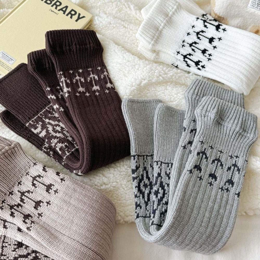 Patchwork Maillard Leg Warmer Lolita Knitted Leg Covers Fashion Leg Socks  Fall Winter