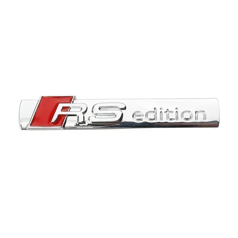 Alloy Car Body Fender Side Emblem Sticker Tail Trunk Badge for Audi RS Edition RS3 RS4 RS5 RS7 A3 A4 A6 Q3 Q5 Q7 TT S7 S6 S8