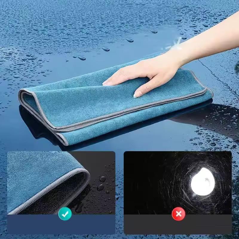 Microfiber Cleaning Towel Thicken Soft Drying Cloth Car Body Washing Towels Double Layer Clean Rags Car Accessories