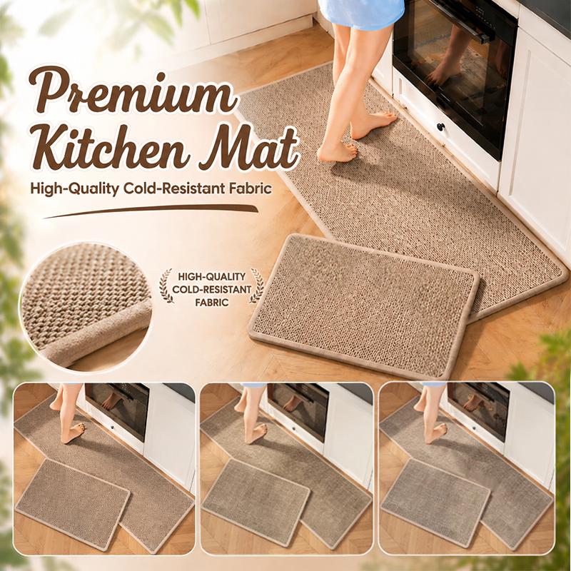 Set Of 2 Polyester Fiber Kitchen Mats Water And Oil Absorbent Non-Slip Woven Mats Easy To Clean Household Kitchen Floor Mat