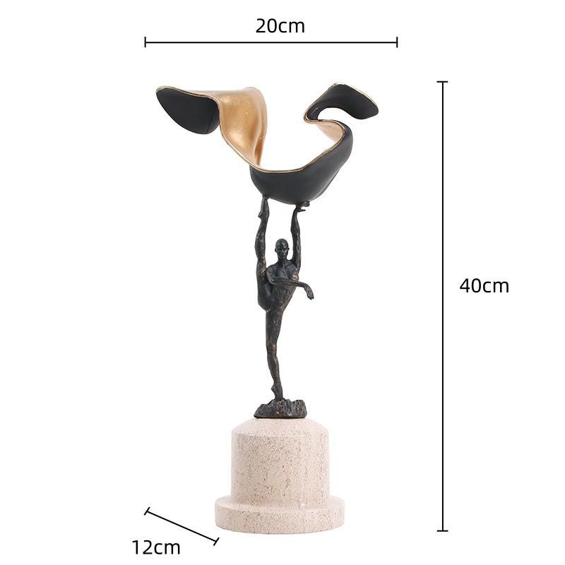 Metal Handicraft Abstract Human Figure Wrought Iron Figures Gymnast Decorative Figurines Home Decoration Accessories