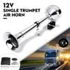12V Marinhorn 125dB Superhögt Trumpet Luftdriven Horn Rostfritt Stål Enkelt Trumpethorn Låg Ton för Båt Lastbil Husbil