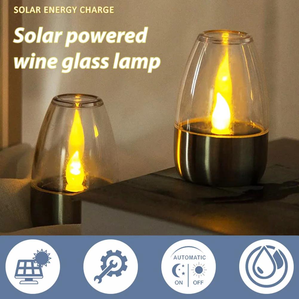 1-6PCS LED Stainless Steel Solar Candle Lights Outdoor Patio Garden Solar Lamp Lawn Deck Decorative Night Lights Solar Lantern