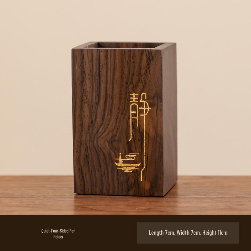 Ebony Wood Pen Holder Tea Ceremony Tool Organizer серенити