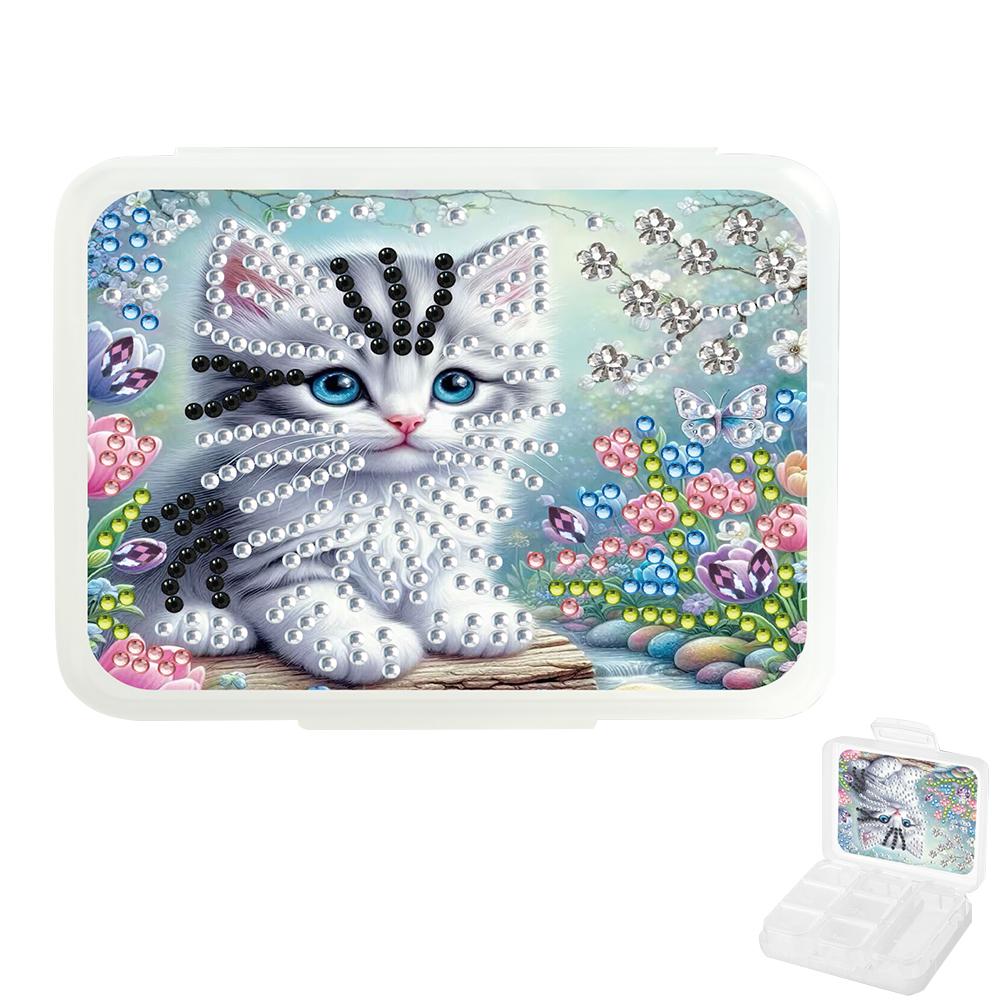 Diamond Art Pill Box Mini Travel Portable Storage Box Rectangular Medicine Box Diamond Painting DIY Blingbling Pill Case Pastill