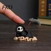 Three-dimensional Texture Statue Mini Grim Reaper Statue, 3D Printed Halloween Skull Detailed Model Figurine for Tabletop, Desk, Shelf Home