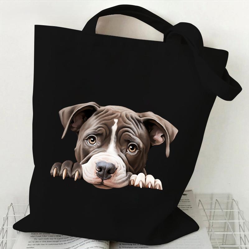 

Cute puppy canvas bag student ins fashion shoulder bag women s cross-border large-capacity work commuter messenger bag