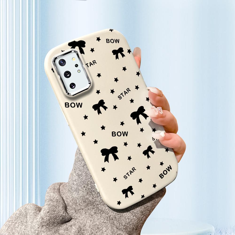 Custodia per telefono antiurto con lente in tinta unita con bordo argento Custodia morbida in TPU liquido in silicone per Xiaomi Redmi Samsung