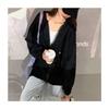 Women's Trendy 2025 Spring & Autumn Loose Zipper Long Sleeve Plus Size Cardigan Hoodie