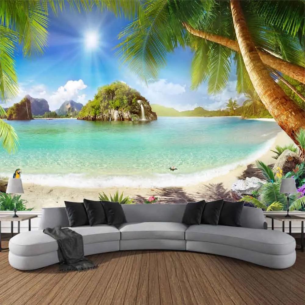 Böhmische Wandteppich Nordischer Tropischer Strand Wandteppich Mandala Wandbehang Hippie Schlafzimmer Dekor Psychedelischer Wandteppich