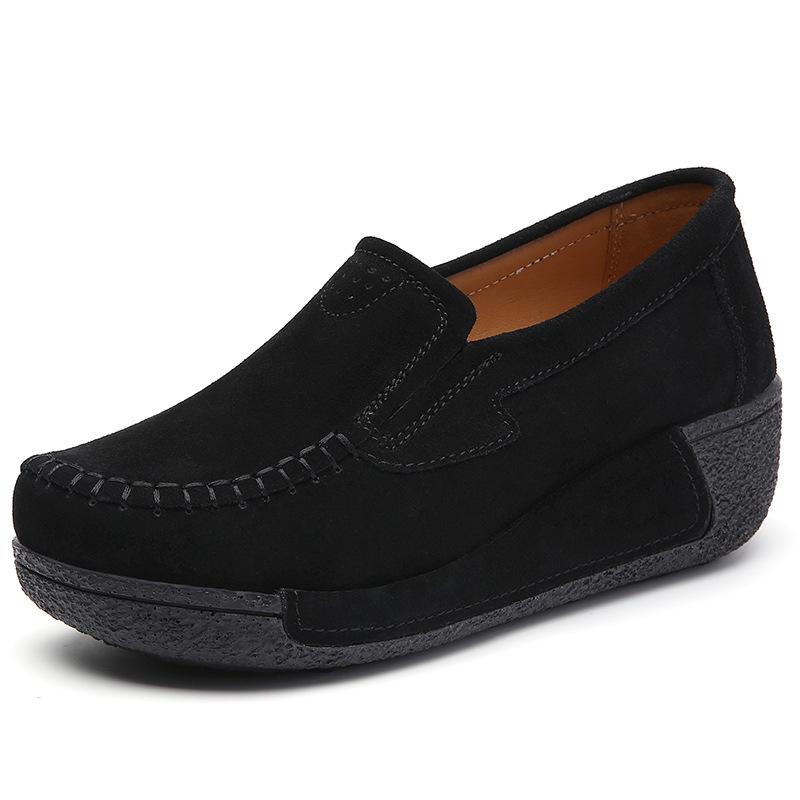 2022 Autumn/Winter Women s Size 42 Casual Slip-on Korean Style Platform Rocking Shoes 35
