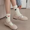 Soft Waxy Australian Fleece Socks, Puppy Hairball Cloth Label Medium Tube Ball Fleece Thickened Warm Medium Tube Socks