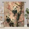 2 Pcs Cute panda print curtains,suitable for bedroom,living room kitchen decoration,home decoration,window decoration