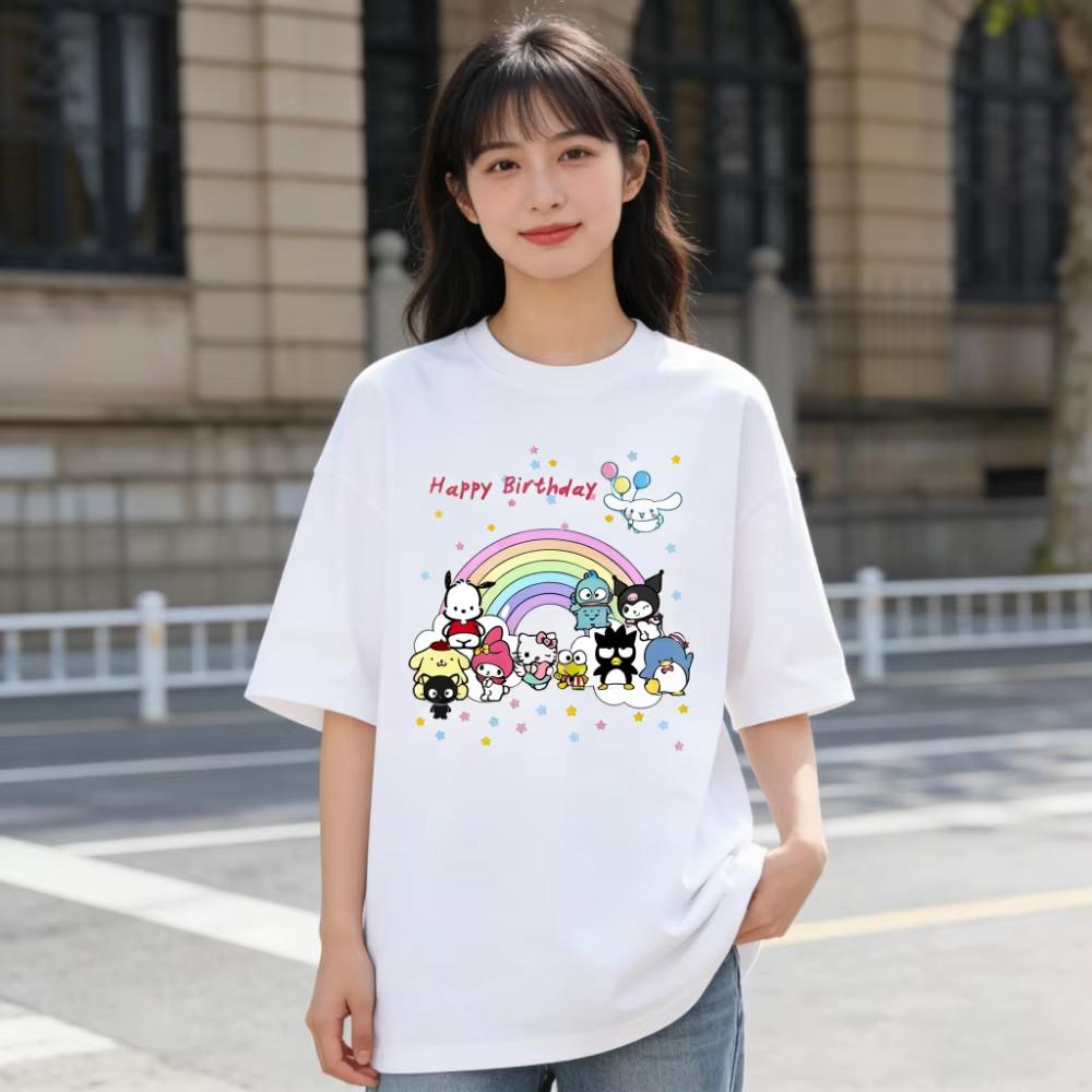 2026 HelloKitty Tee soft cotton short sleeve crew neck cute print lightweight summer top for Women daily casual wear