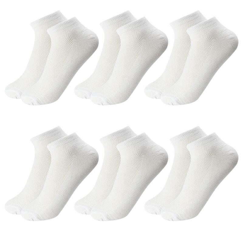 6 Pairs Solid Mesh Men's Socks Invisible Ankle Socks Men Summer Breathable Thin Boot Socks