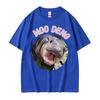 Moo Deng Bouncy Pig in Thai Picture The Cute Baby Hippo Funny Meme T Shirts Unisex Women Casual 100 Cotton Oversized Tshirt Tops