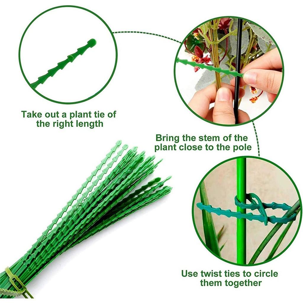 Reusable Adjustable Plant  Ties, Garden Climbing Plant Wire, Plastic Multi-Purpose Plant Support Ties for Vines and Flowers