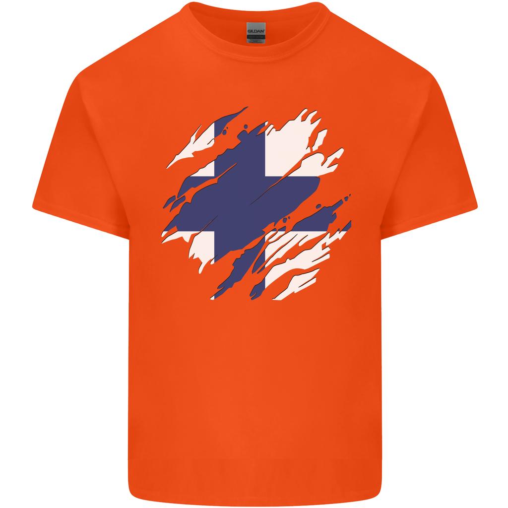 Torn Finland Flag Finnish Day Football Unisexs Light Cotton TShirt