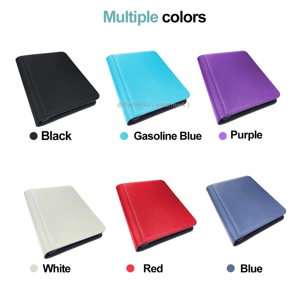 9 Pocket PU Leather Toploader Binder Holds 252 Toploaders 3" X 4" Rigid Card Holder Double Sided Pockets for Pokemon TCG Cards