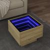 VidaXL Side Table and LED Sonoma Oak 40x40x30 Cm Engineered Wood, End Table, Sofa Table, Living Room Table, 847499