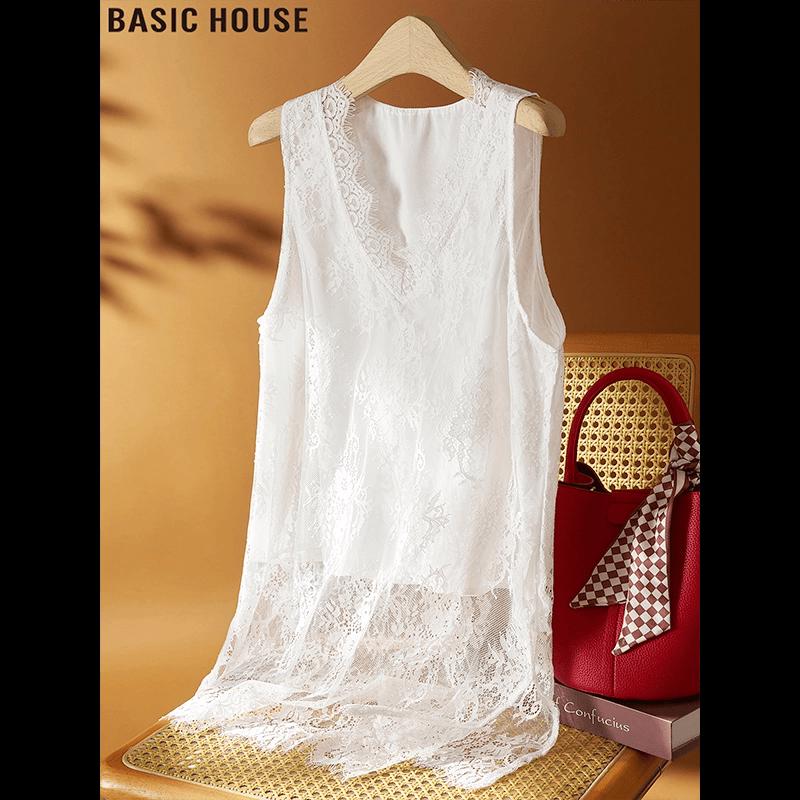 Basic House Women s V-Neck Lace Camisole M