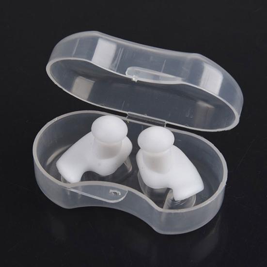 1 Pair Swimming Earplugs Silicone Waterproof Non-Slip Ear Plugs Friendly To Skin Noise Reduction Ear Plugs Swim Training Equipment