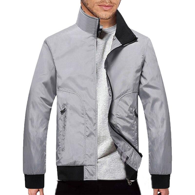 Cheap Men's Autumn Winter Jacket Casual Zipper Pure Color Cashmere