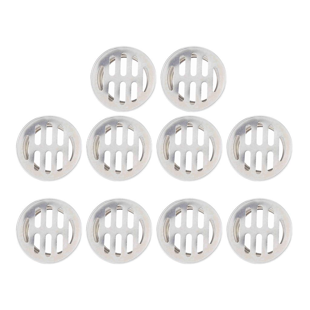 10Pcs Floor Drain Cover Stainless Steel Anti Clogging Round Grating Lid Flat for Balcony Rooftop