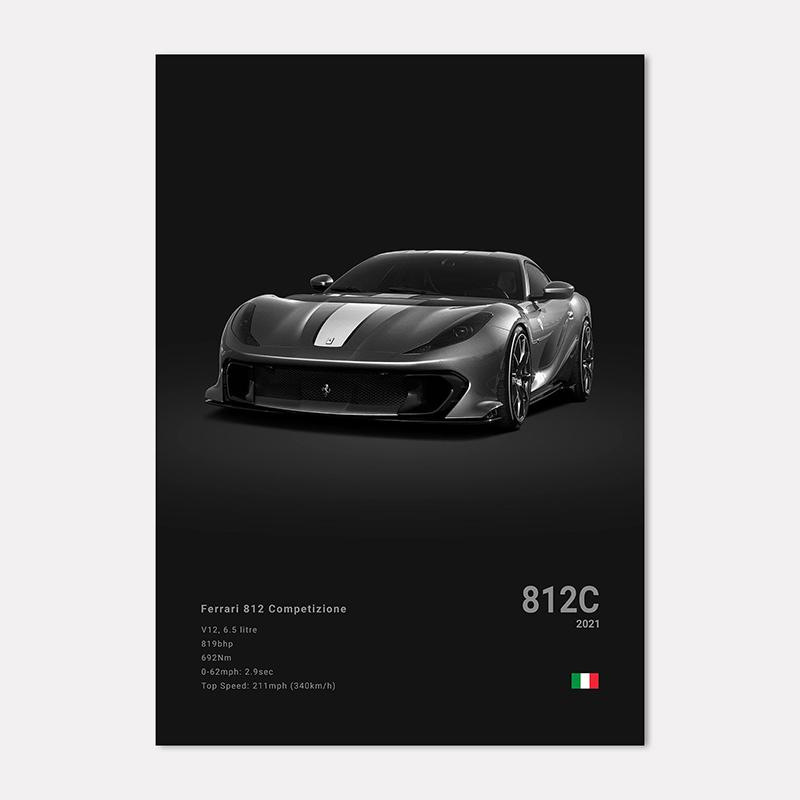 Famous Cars 812 458 296 Canvas Wall Art Print Poster 599XX SP3 F8 Decoration Mural Modern Home Decor Birthday Gift Unframed