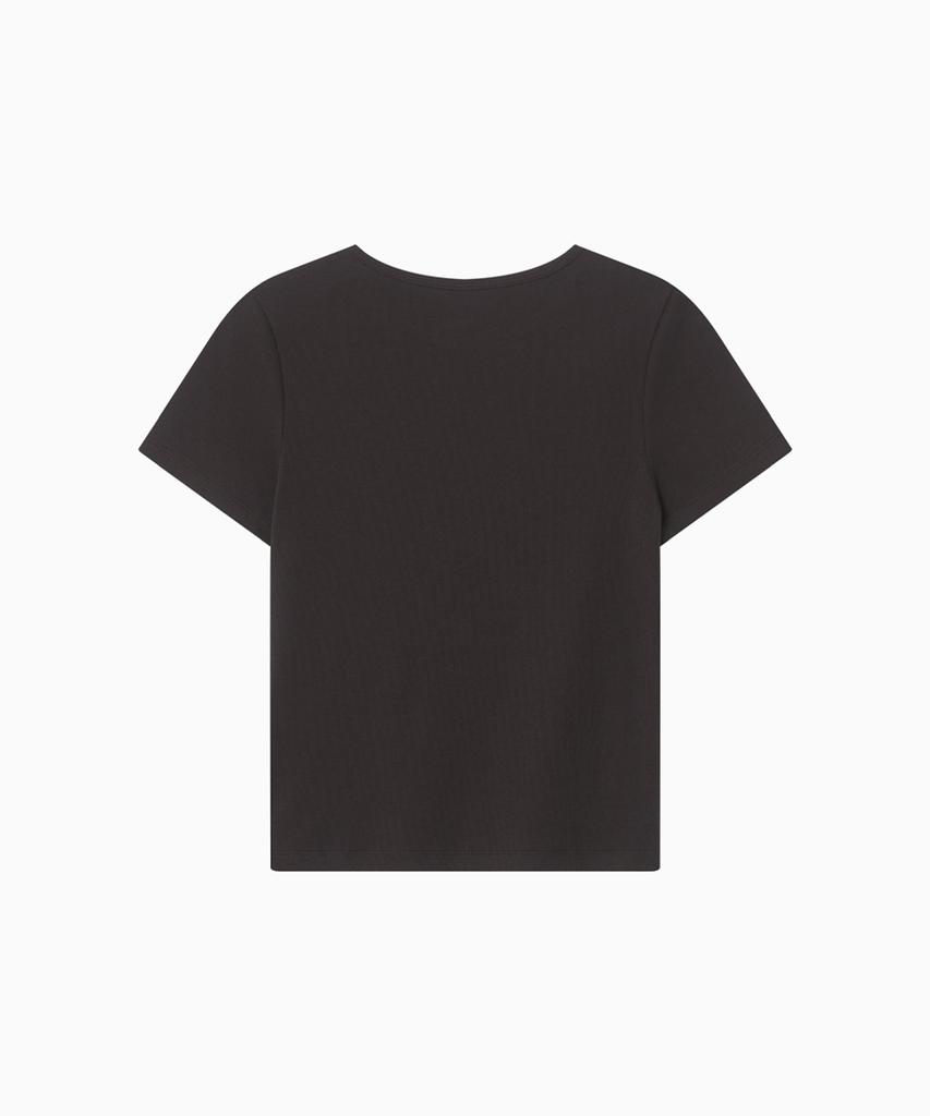 Ohesio Basic Slim Ribbed T-Shirt, Brown
