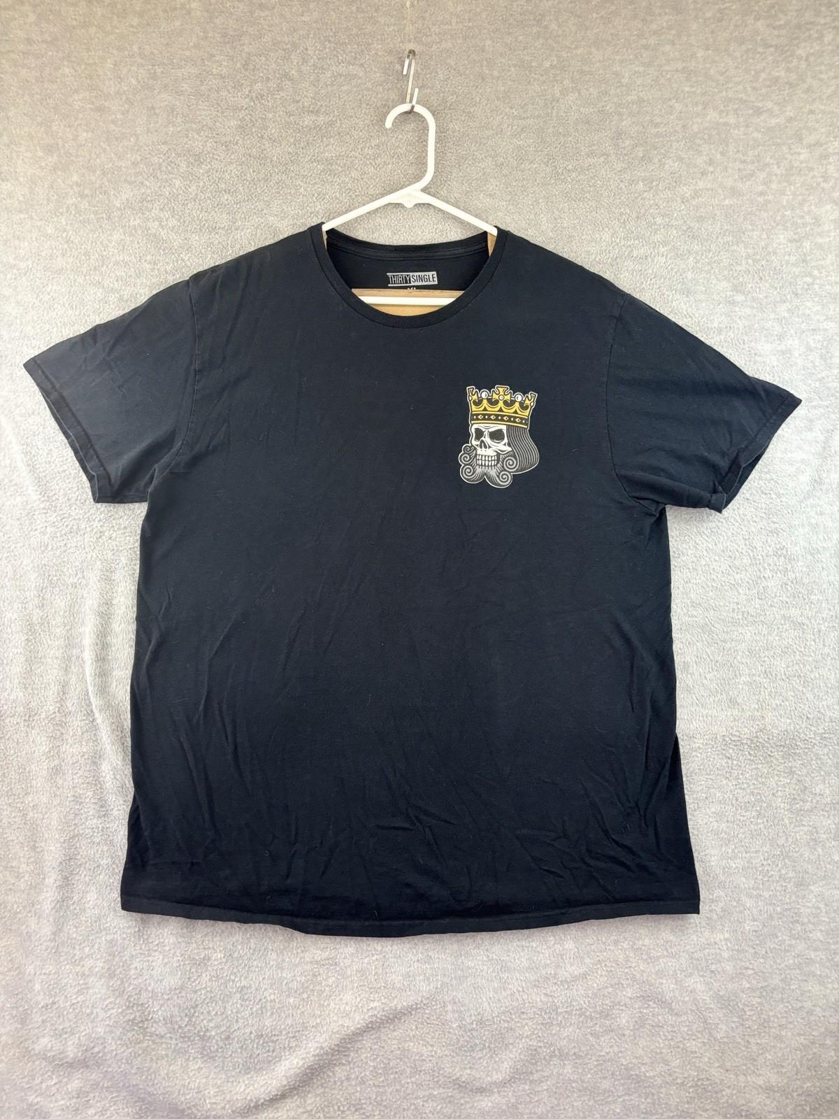 Thirty Single T-Shirt Size XL Skeleton King Of Spades Playing Card Black S