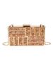 New Acrylic Banquet Bag Cross Border Banquet Handheld Gold Evening Bag Fashion One Shoulder Spliced Metal Small Square Bag