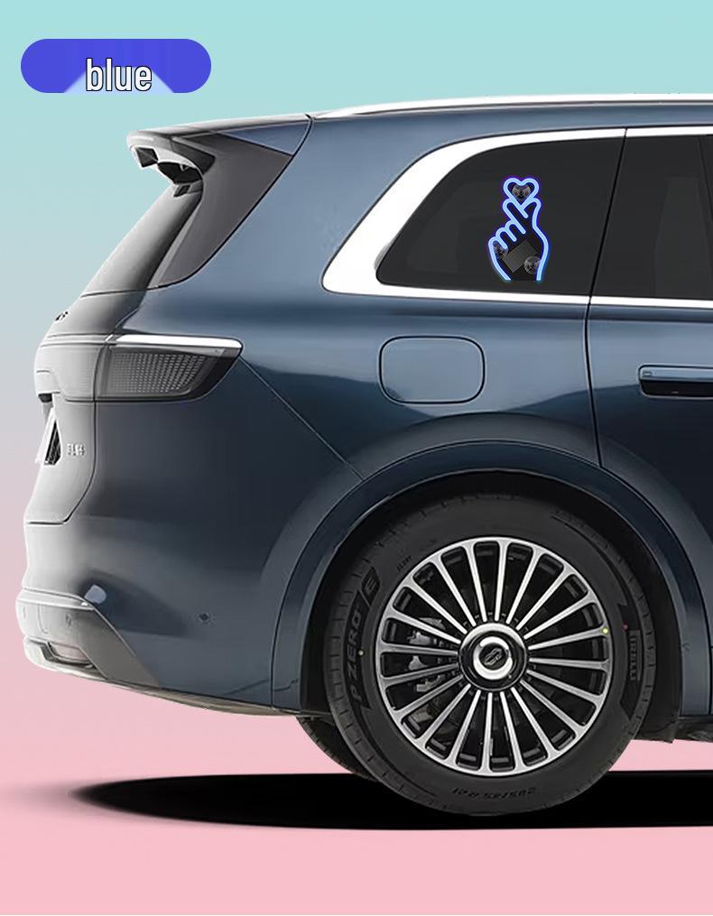 Solar-Powered Wireless Heart-Shaped LED Triangle Light for Car Interior Decoration