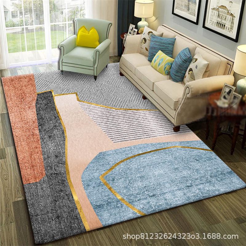 

Скандинавский роскошный геометрический ковер для гостиной - 3D-печатный напольный коврик для журнального столика и спальни 80x120 cm