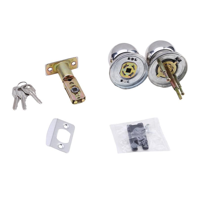 Runde Türknöpfe aus Aluminiumlegierung Drehverschluss-Knaufgarnitur Griff Metall-Türknauf mit Schlüssel für Schlafzimmer Wohnzimmer Badezimmer