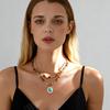 Acrylic Wood Beaded Round Clavicle Sweater Chain Maillard Temperament Necklace